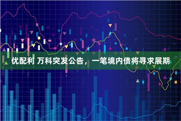 优配利 万科突发公告，一笔境内债将寻求展期