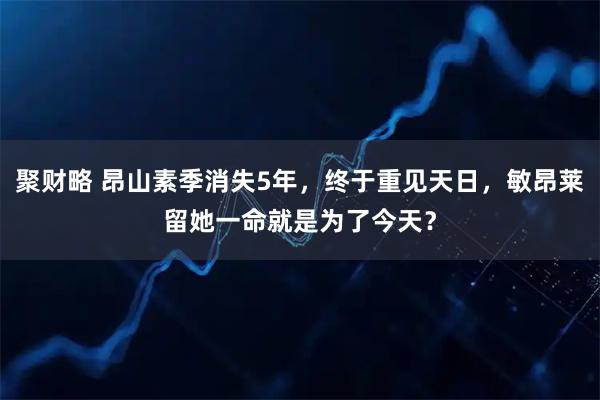 聚财略 昂山素季消失5年，终于重见天日，敏昂莱留她一命就是为了今天？