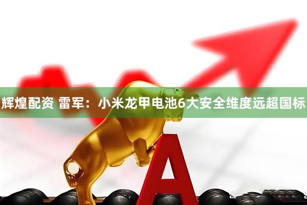 辉煌配资 雷军：小米龙甲电池6大安全维度远超国标